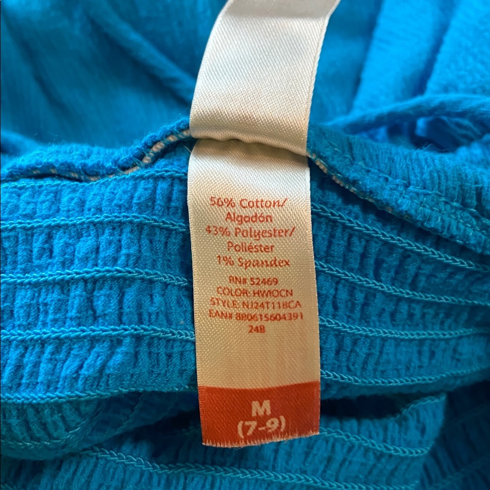 3/$12 No Boundaries Blue Smocked Halter Swim Cover-Up Beach Mini Dress Medium M - Picture 9 of 9